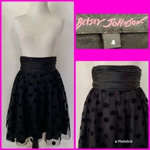 Betsey Johnson Polka Dot Teen Vogue Skirt PinUp Retro XoX
